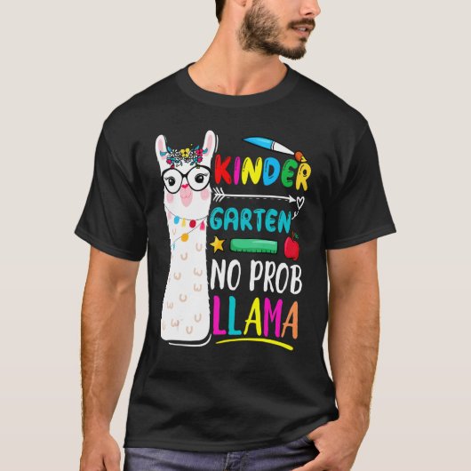 Kindergarten No Prob Llama Teacher Back To School  T-Shirt (Vorderseite)