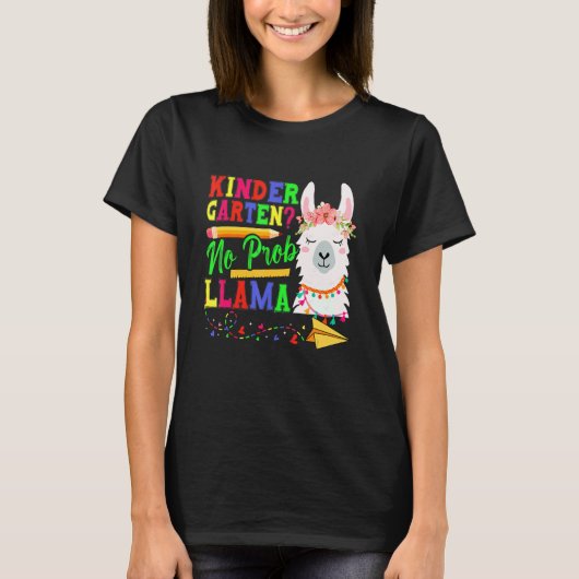 Kindergarten No Prob Llama Zurück zur Schule T-Shirt (Vorderseite)