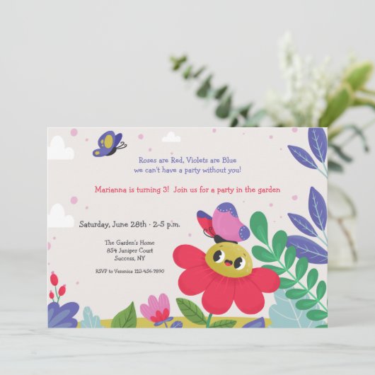 Kindergarten-Party Einladung (Stehend Vorderseite)