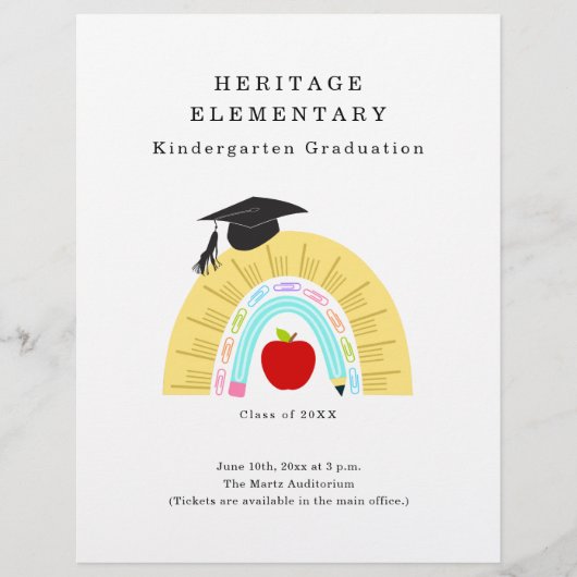 Kindergarten Pre-K Pre-School Abschluss Flyer (Vorne)