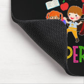 Kindergarten Prekelehrer von Tiny Superhelden zurü Mousepad (Ecke)