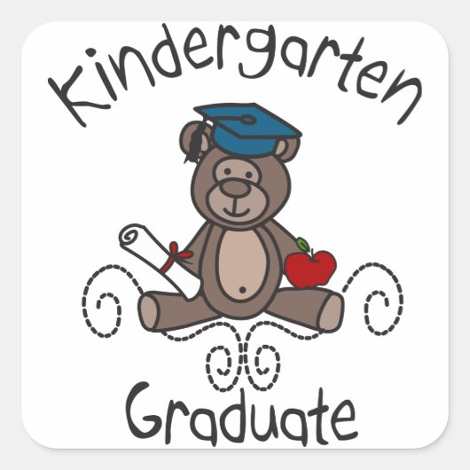 Kindergarten Quadratischer Aufkleber (Vorderseite)