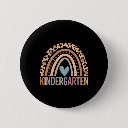 Kindergarten Rainbow Girls Boys Teacher Team Kinde Button (Vorderseite)