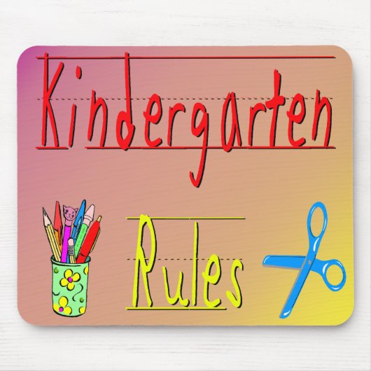 Kindergarten-Regeln Mousepad (Vorne)