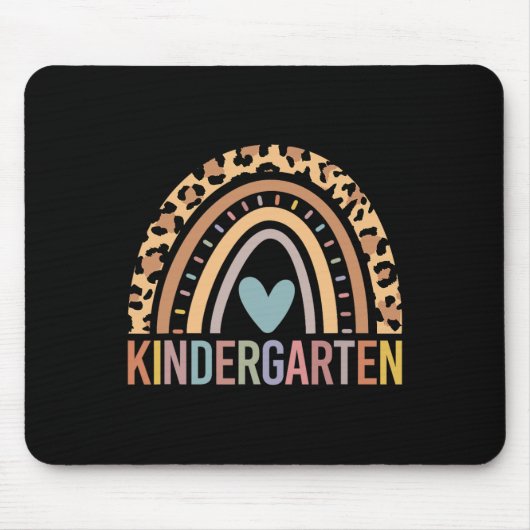 Kindergarten Regenbogen Mädchen Jungen Lehrer Team Mousepad (Vorne)