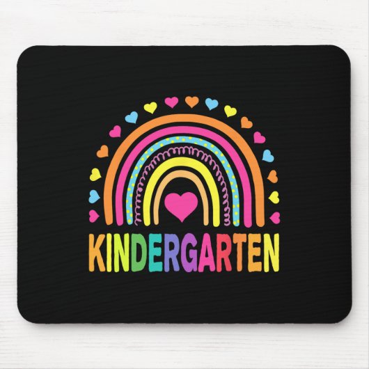 Kindergarten Regenbogen Mädchen Jungen Lehrer Team Mousepad (Vorne)