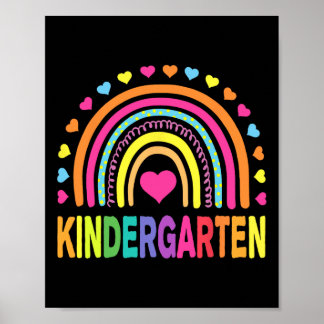 Kindergarten Regenbogen Mädchen Jungen Lehrer Team Poster
