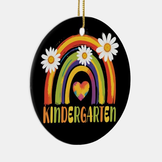 Kindergarten Regenbogen Zurück zu Schullehrern Keramik Ornament (Rechts)
