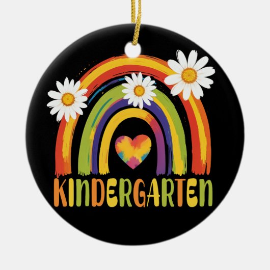 Kindergarten Regenbogen Zurück zu Schullehrern Keramik Ornament (Vorne)
