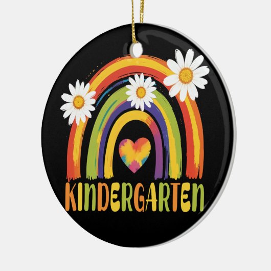 Kindergarten Regenbogen Zurück zu Schullehrern Keramik Ornament (Links)