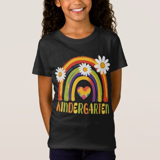 Kindergarten Regenbogen Zurück zu Schullehrern T-Shirt (Vorderseite)