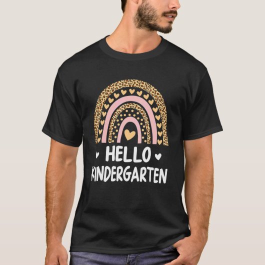 Kindergarten Retro Leopard Regenbogen für Kinder T-Shirt (Vorderseite)