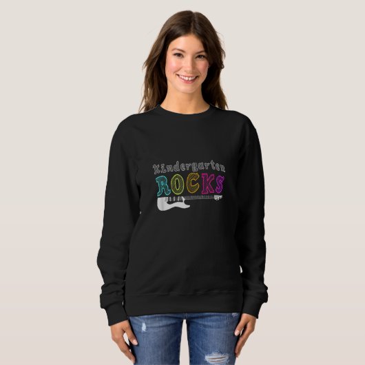 Kindergarten Rocks With Guitar Back To School Stud Sweatshirt (Vorne ganz)