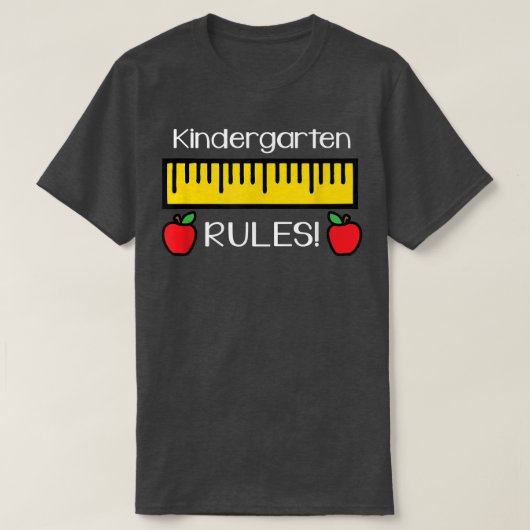 Kindergarten Rules , Cute Back to School Teacher G T-Shirt (Design vorne)