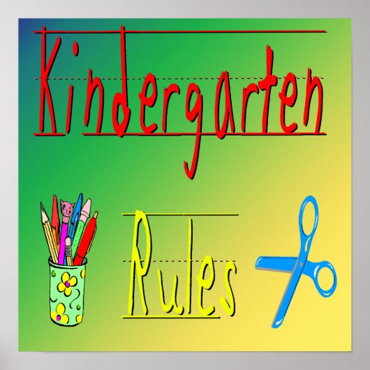Kindergarten Rules Poster (Vorne)