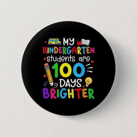 Kindergarten Schüler sind 100 Tage heller 100. Button (Vorderseite)