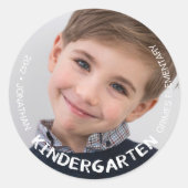 Kindergarten Schuljahr Foto beibehalten Runder Aufkleber (Vorderseite)