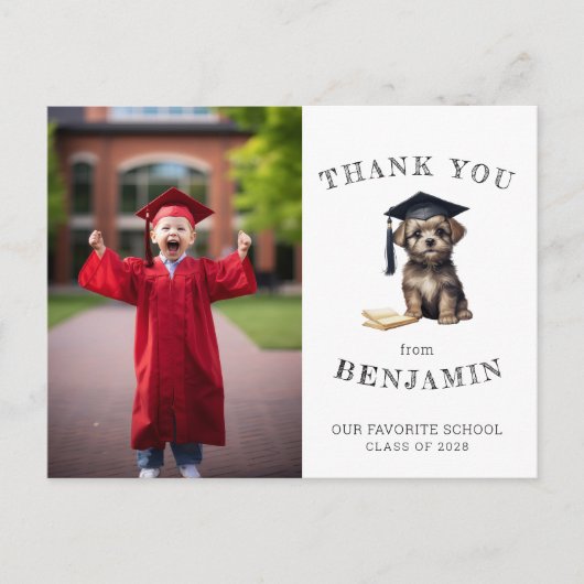 Kindergarten Scruffy Welpe Danke Post Card Postkarte (Vorderseite)