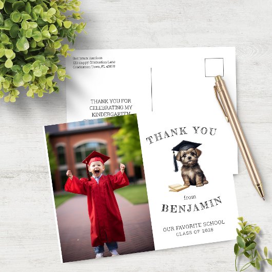 Kindergarten Scruffy Welpe Danke Post Card Postkarte