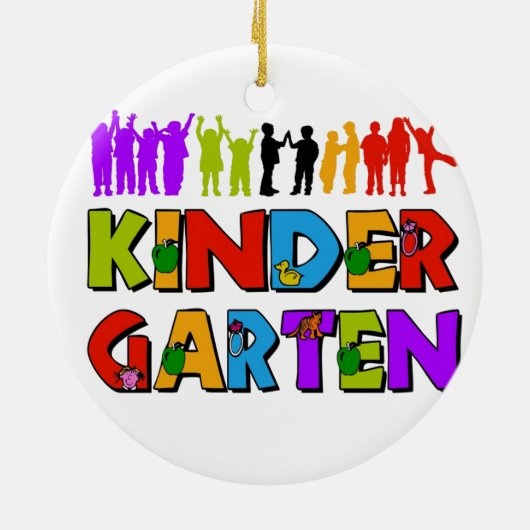 Kindergarten-Spaß Keramikornament (Hinten)