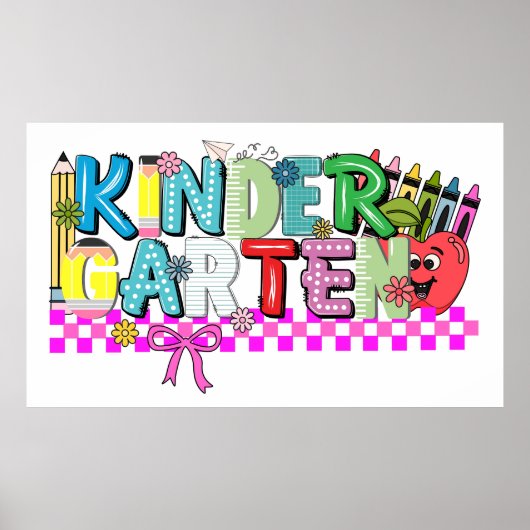 Kindergarten Spaß & Lernen – Whimsical Poster (Vorne)