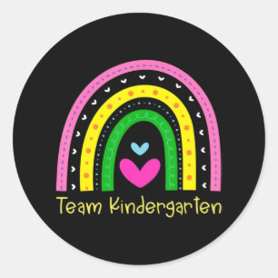 Kindergarten Spaß zurück zum Rainbow Team Kinde Runder Aufkleber