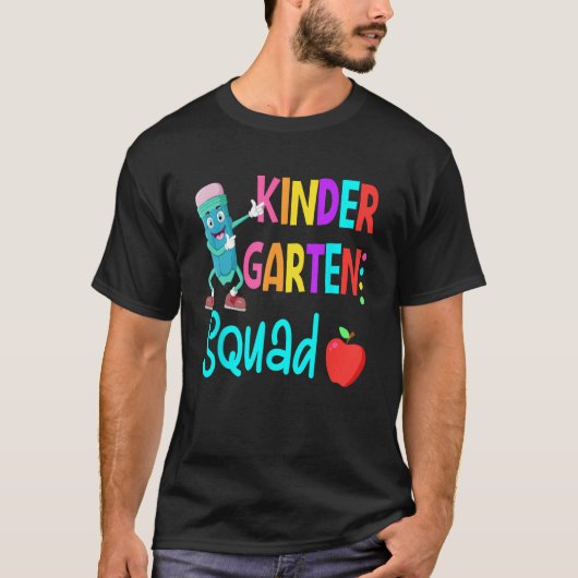 Kindergarten Squad First Teacher Student Team Back T-Shirt (Vorderseite)