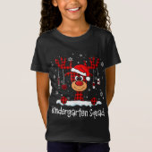 Kindergarten Squad Kariert Rentier Weihnachtsmannm T-Shirt (Vorderseite)