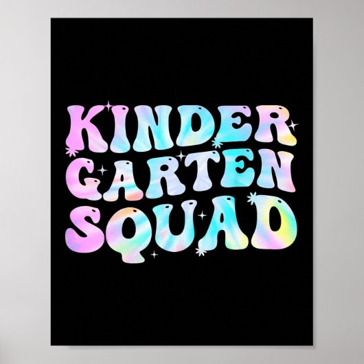 Kindergarten-Squad-Lehrer-Kinder-Tie-Dye-Ck-zur-Sc Poster (Vorne)