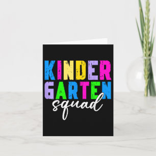 Kindergarten Squad Lehrerin Student erster Tag zur Karte