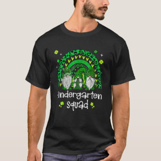Kindergarten Squad Rainbow Gnome Happy St Patricks T-Shirt