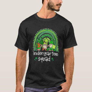 Kindergarten Squad Rainbow Gnome Happy St Patricks T-Shirt