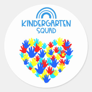 Kindergarten Squad Runder Aufkleber