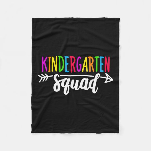 Kindergarten Squad T-Shirt Lehrer zurück zur Schul Fleecedecke (Vorderseite)