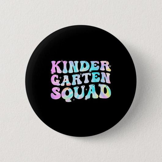 Kindergarten Squad Teacher Kids Gefärbte Krawatte Button (Vorderseite)