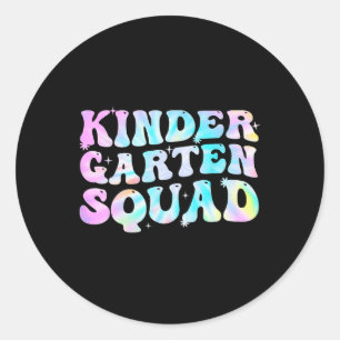 Kindergarten Squad Teacher Kids Gefärbte Krawatte  Runder Aufkleber