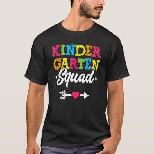 Kindergarten Squad  Teacher Student Kid Back To Sc T-Shirt (Vorderseite)