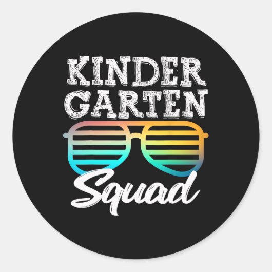 Kindergarten Squad vergnügt Kinder wieder in die S Runder Aufkleber (Vorderseite)