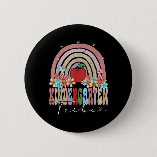 Kindergarten-Stamm zurück zur Schule Regenbogen Gr Button (Vorderseite)