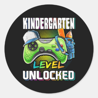 Kindergarten-Stufe freigeschaltetes Videospiel Byc Runder Aufkleber