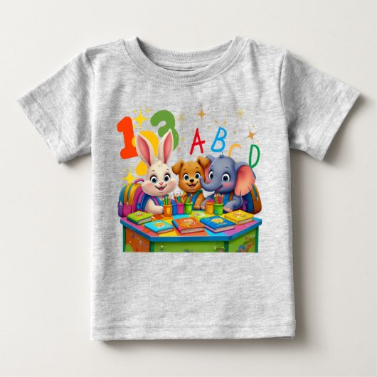 Kindergarten Süssen - ABC Animal Friends Baby T-shirt (Vorderseite)