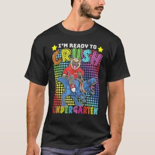 Kindergarten Süßer Mops Hund T Rex Zurück zur Schu T-Shirt