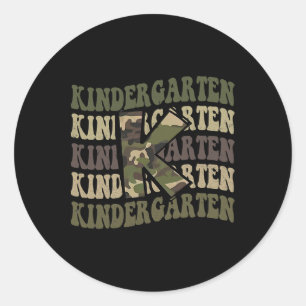 Kindergarten Tarnung Camouflage Junge Lehrer Zur S Runder Aufkleber
