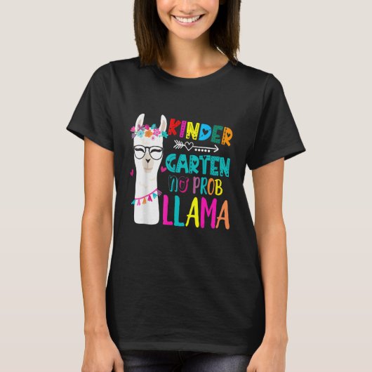 Kindergarten Teacher Back To School No Prob Llama T-Shirt (Vorderseite)