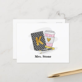 Kindergarten Teacher Black Notebook Kaffee Custom Postkarte