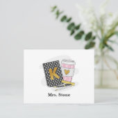 Kindergarten Teacher Black Notebook Kaffee Custom Postkarte (Stehend Vorderseite)