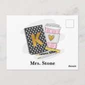Kindergarten Teacher Black Notebook Kaffee Custom Postkarte (Rückseite)