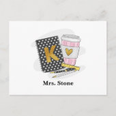 Kindergarten Teacher Black Notebook Kaffee Custom Postkarte (Vorderseite)