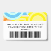 Kindergarten Teacher Colorful Ausweis (Rückseite)