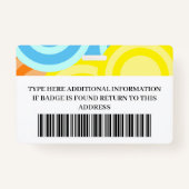 Kindergarten Teacher Colorful Ausweis (Rückseite)